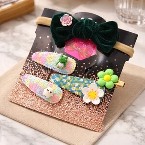 Nwt new handmade hair clips headband baby toddler